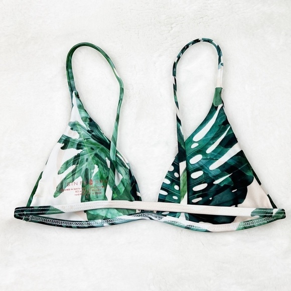 NEW Stone Fox Swim Isla Banana Leaf Triangle Bikini Top - Picture 9 of 9